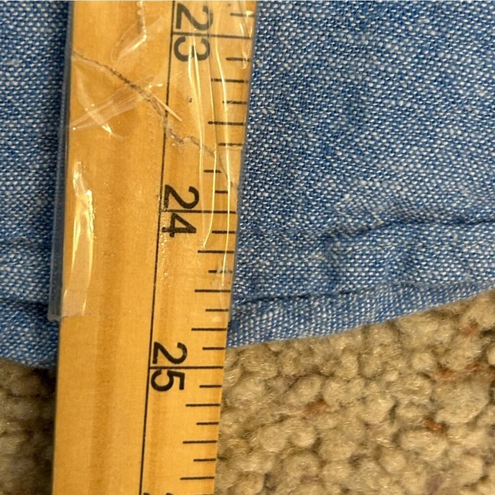 Orvis Denim Blue Casual Button Down Shirt Linen Rayon Large - Picture 5 of 7